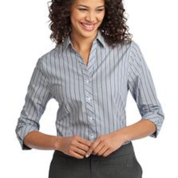 Port Authority® - Ladies Vertical Stripe 3/4-Sleeve Easy Care Shirt. L643  Thumbnail