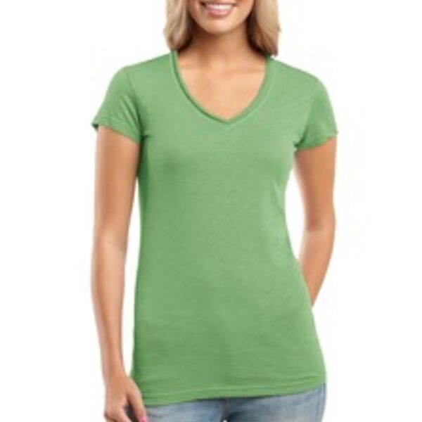 District® Juniors Slub V-Neck Tee. DT240  Thumbnail